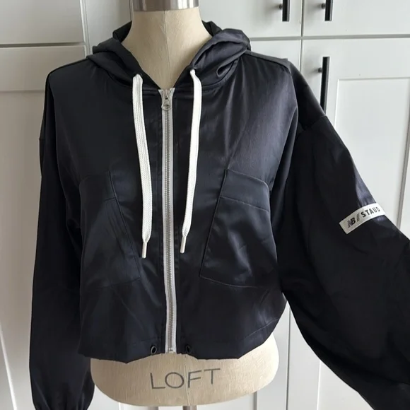 New Balance X Staud satin boxy jacket sz small black - Picture 2 of 9